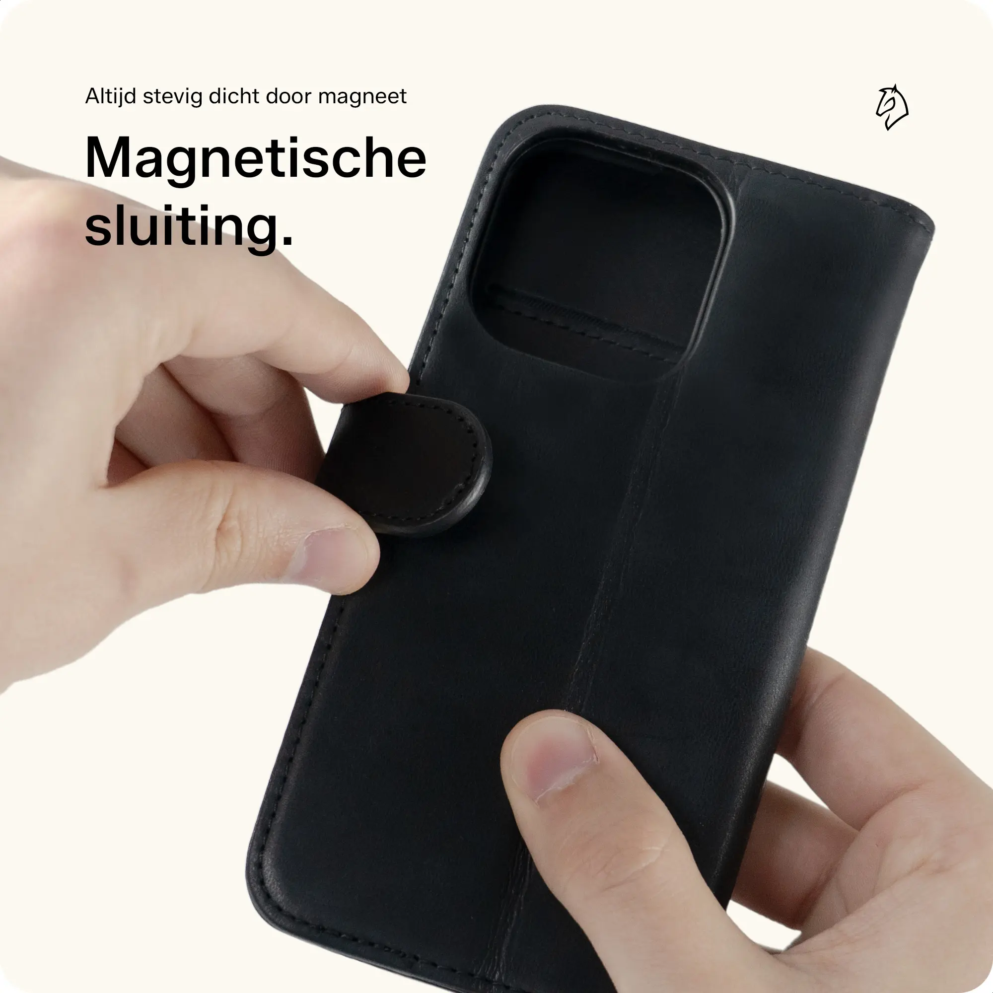 Rosso Deluxe Samsung Galaxy Z Fold 8 Hoesje Echt Leer Book Case Zwart afbeelding 9