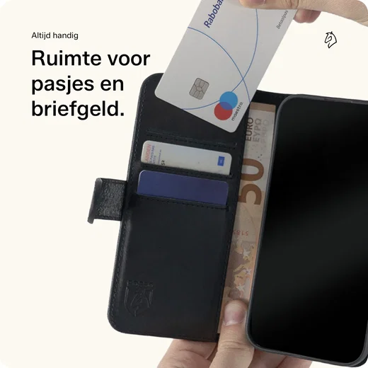 Rosso Deluxe Samsung Galaxy Z Fold 8 Hoesje Echt Leer Book Case Zwart afbeelding 4