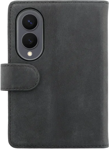 Rosso Deluxe Samsung Galaxy Z Fold 8 Hoesje Echt Leer Book Case Zwart afbeelding 2