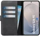 Rosso Deluxe Samsung Galaxy S26 FE Hoesje Echt Leer Book Case Zwart afbeelding 1