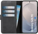 Rosso Deluxe Samsung Galaxy S26 FE Hoesje Echt Leer Book Case Zwart