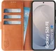 Rosso Deluxe Samsung Galaxy S26 FE Hoesje Echt Leer Book Case Bruin