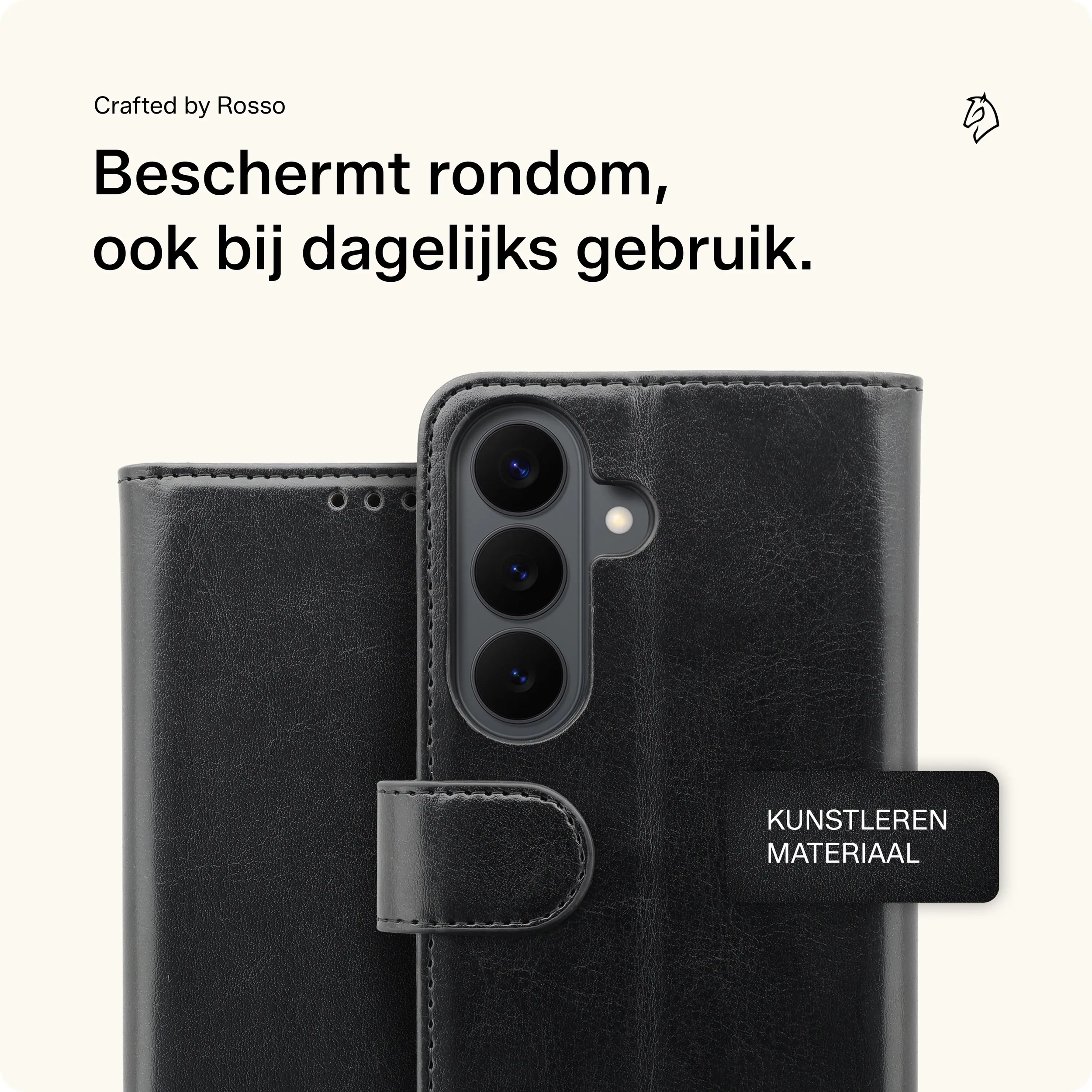 Rosso Element Samsung Galaxy S26 FE Hoesje Book Case Wallet Zwart afbeelding 3