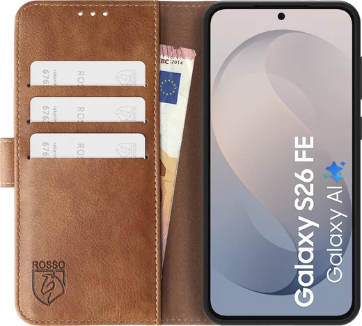 Rosso Element Samsung Galaxy S26 FE Hoesje Book Case Wallet Bruin afbeelding 14
