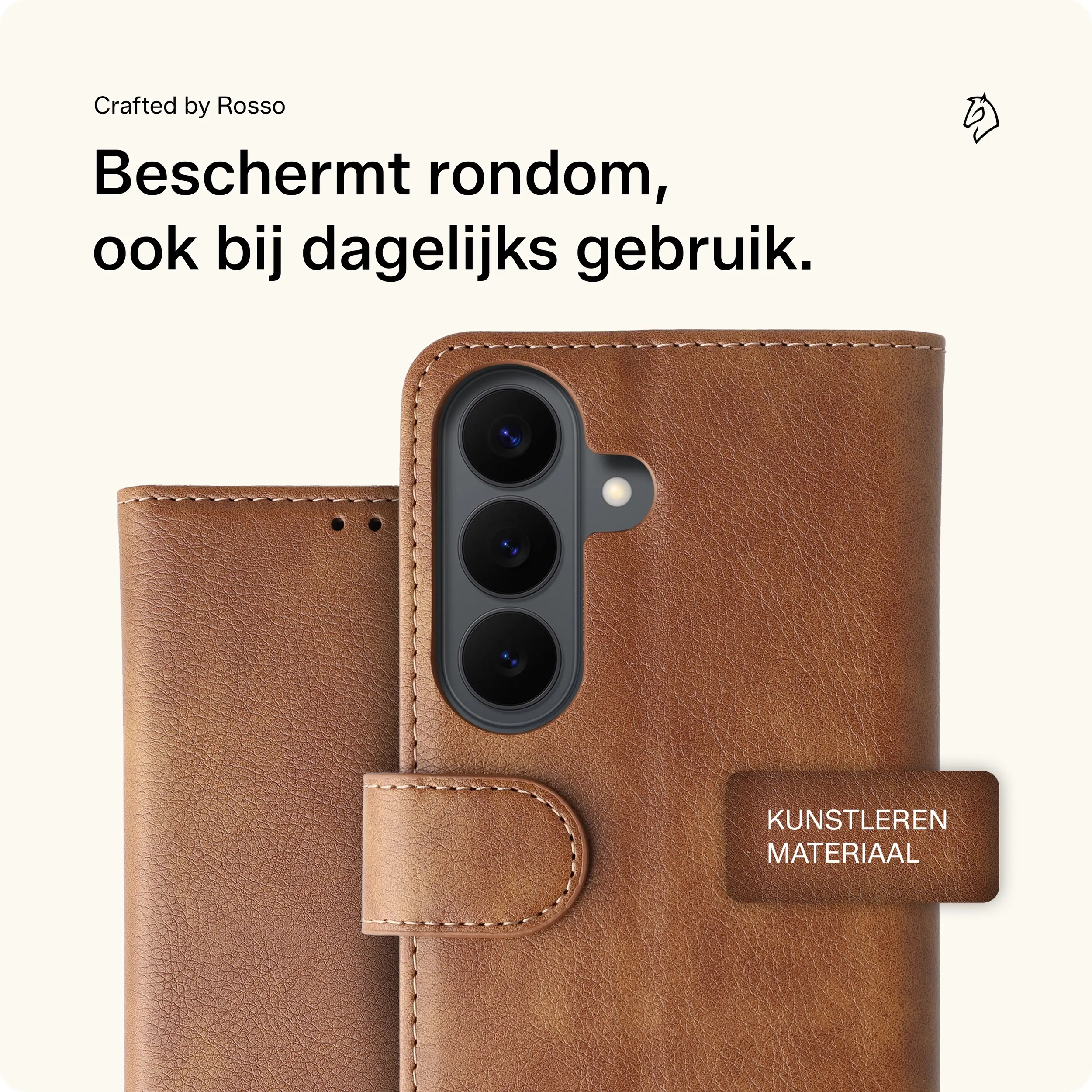 Rosso Element Samsung Galaxy S26 FE Hoesje Book Case Wallet Bruin afbeelding 3