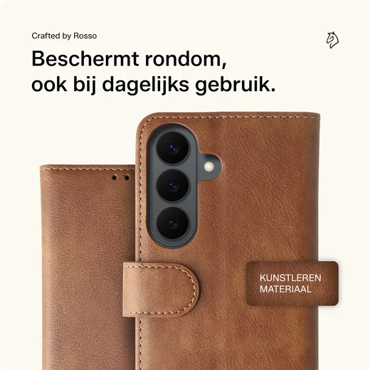 Rosso Element Samsung Galaxy S26 FE Hoesje Book Case Wallet Bruin afbeelding 3