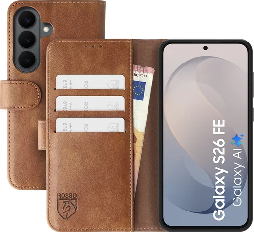 Rosso Element Samsung Galaxy S26 FE Hoesje Book Case Wallet Bruin afbeelding 1