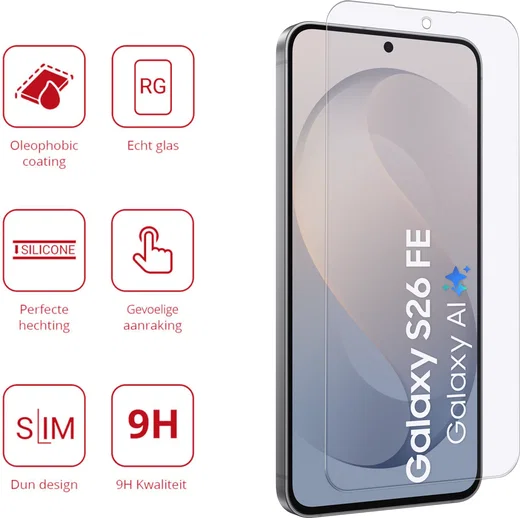 Rosso Samsung Galaxy S26 FE 9H Tempered Glass Screen Protector afbeelding 2