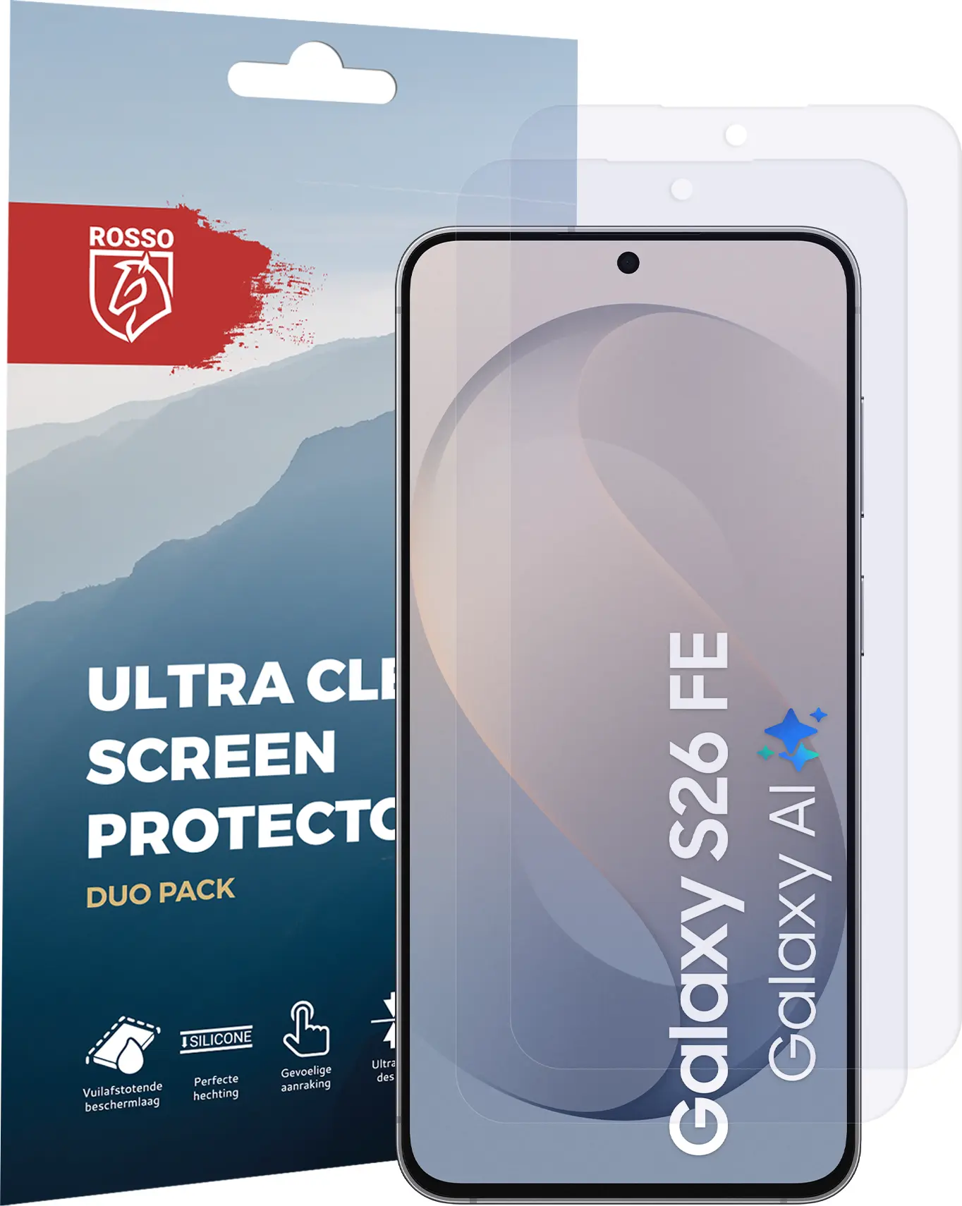 Rosso Samsung Galaxy S26 FE Screen Protector Case Friendly Folie Duo Pack afbeelding 9