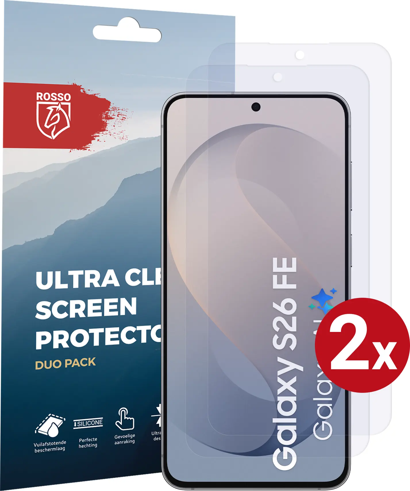 Rosso Samsung Galaxy S26 FE Screen Protector Case Friendly Folie Duo Pack afbeelding 1