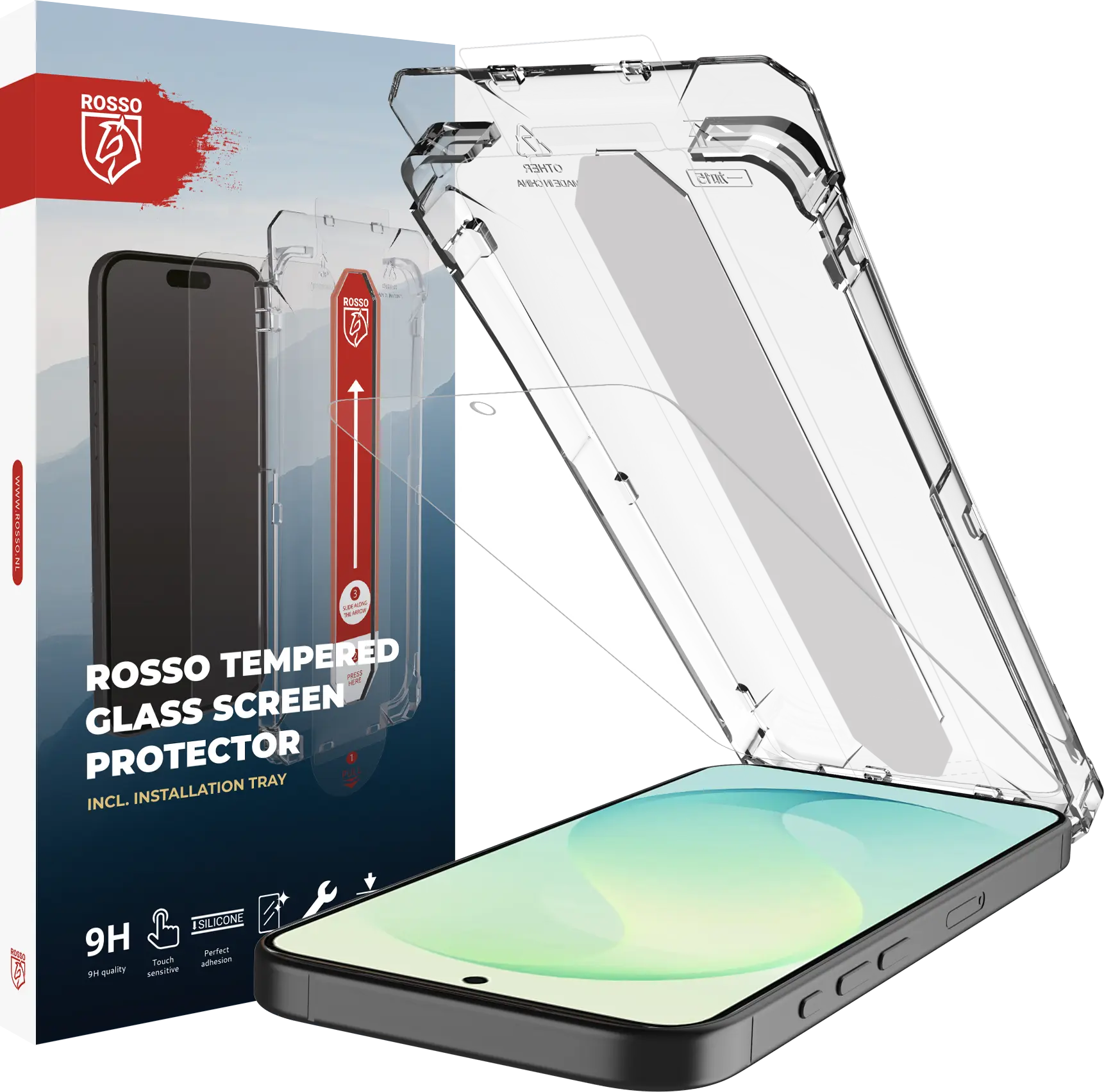 Rosso Samsung Galaxy S26 FE Tempered Glass met Installatietray Dust Removal afbeelding 2
