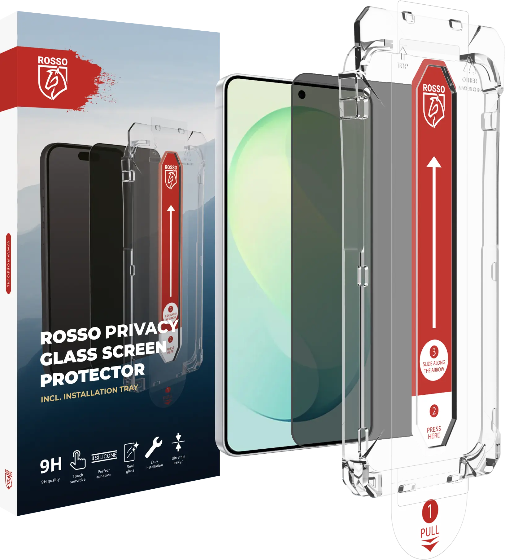 Rosso Samsung Galaxy S26 FE Privacy Glass met Installatietray Dust Removal afbeelding 1