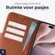 Rosso Deluxe Apple iPhone 18 Pro Hoesje Echt Leer Book Case Bruin afbeelding 4