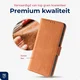 Rosso Deluxe Apple iPhone 18 Pro Max Hoesje Echt Leer Book Case Bruin afbeelding 6