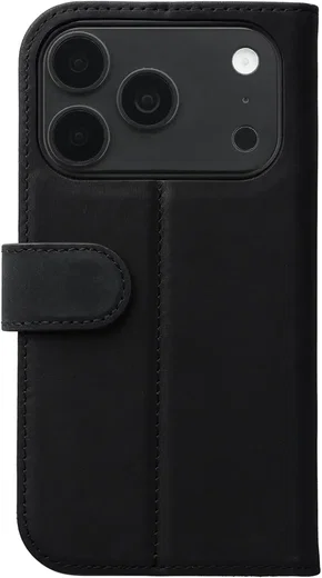 Rosso Elite iPhone 18 Pro Hoesje met MagSafe Book Case Echt Leer Zwart afbeelding 2