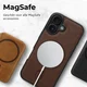 Rosso Elite iPhone 18 Pro Hoesje met MagSafe Book Case Echt Leer Bruin afbeelding 6