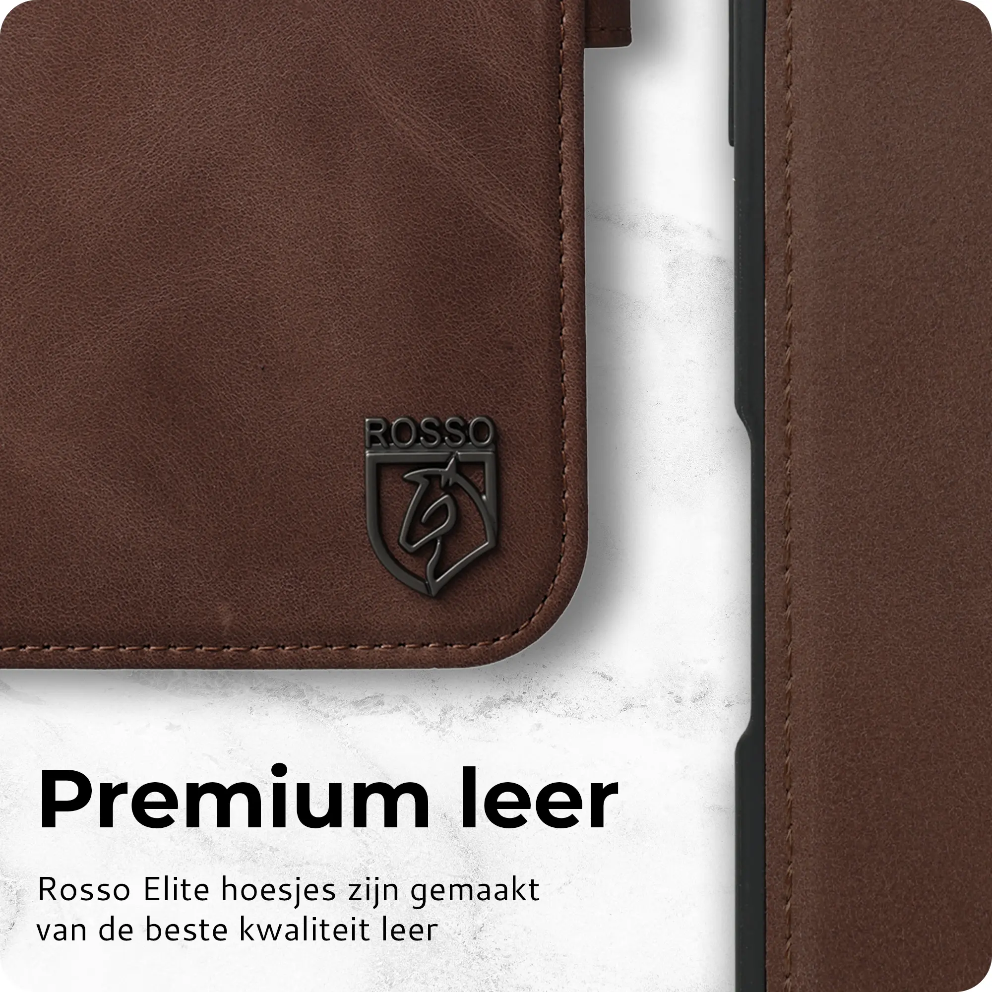 Rosso Elite iPhone 18 Pro Hoesje met MagSafe Book Case Echt Leer Bruin afbeelding 7