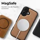 Rosso Elite iPhone 18 Pro Hoesje met MagSafe Book Case Echt Leer Licht bruin afbeelding 4