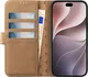 Rosso Elite iPhone 18 Pro Hoesje met MagSafe Book Case Echt Leer Licht bruin afbeelding 2