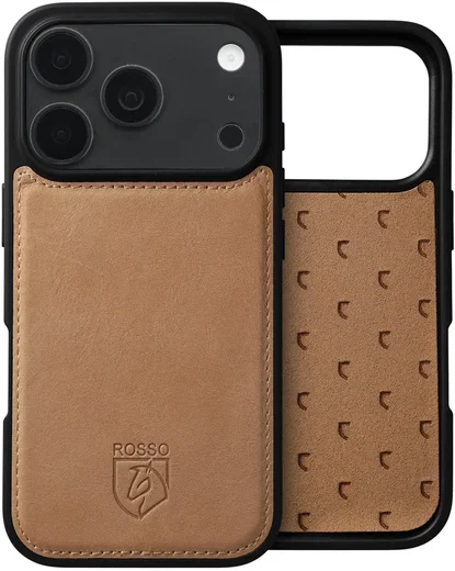 Rosso Elite iPhone 18 Pro Hoesje met MagSafe Book Case Echt Leer Licht bruin afbeelding 6