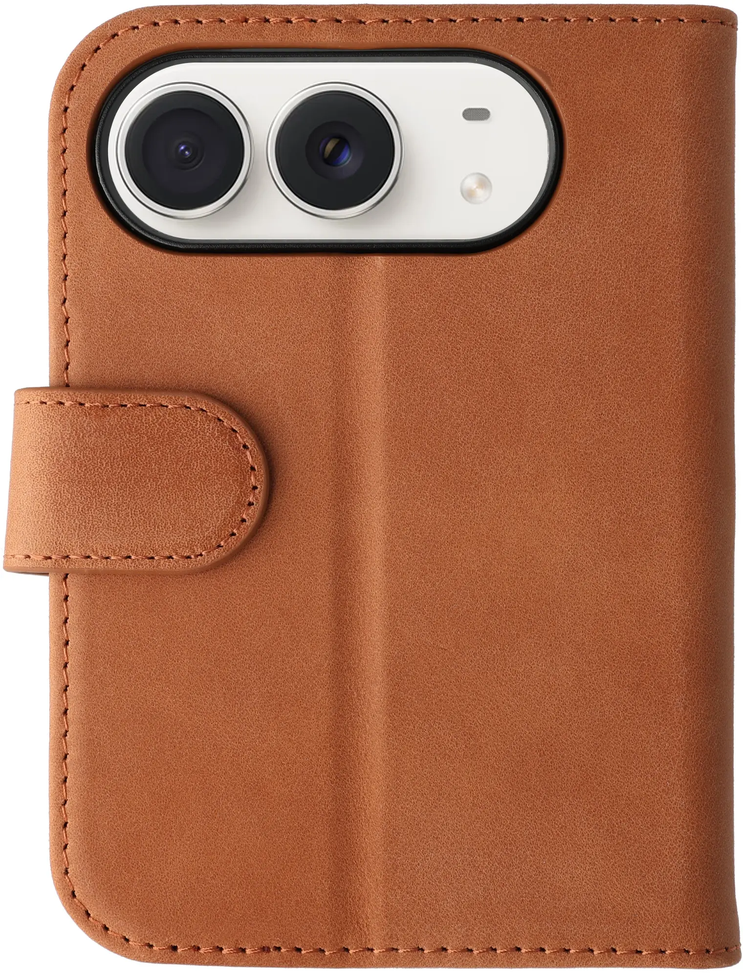 Rosso Deluxe Apple iPhone Duo Hoesje Echt Leer Book Case Bruin afbeelding 8