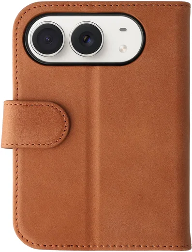Rosso Deluxe Apple iPhone Duo Hoesje Echt Leer Book Case Bruin afbeelding 8