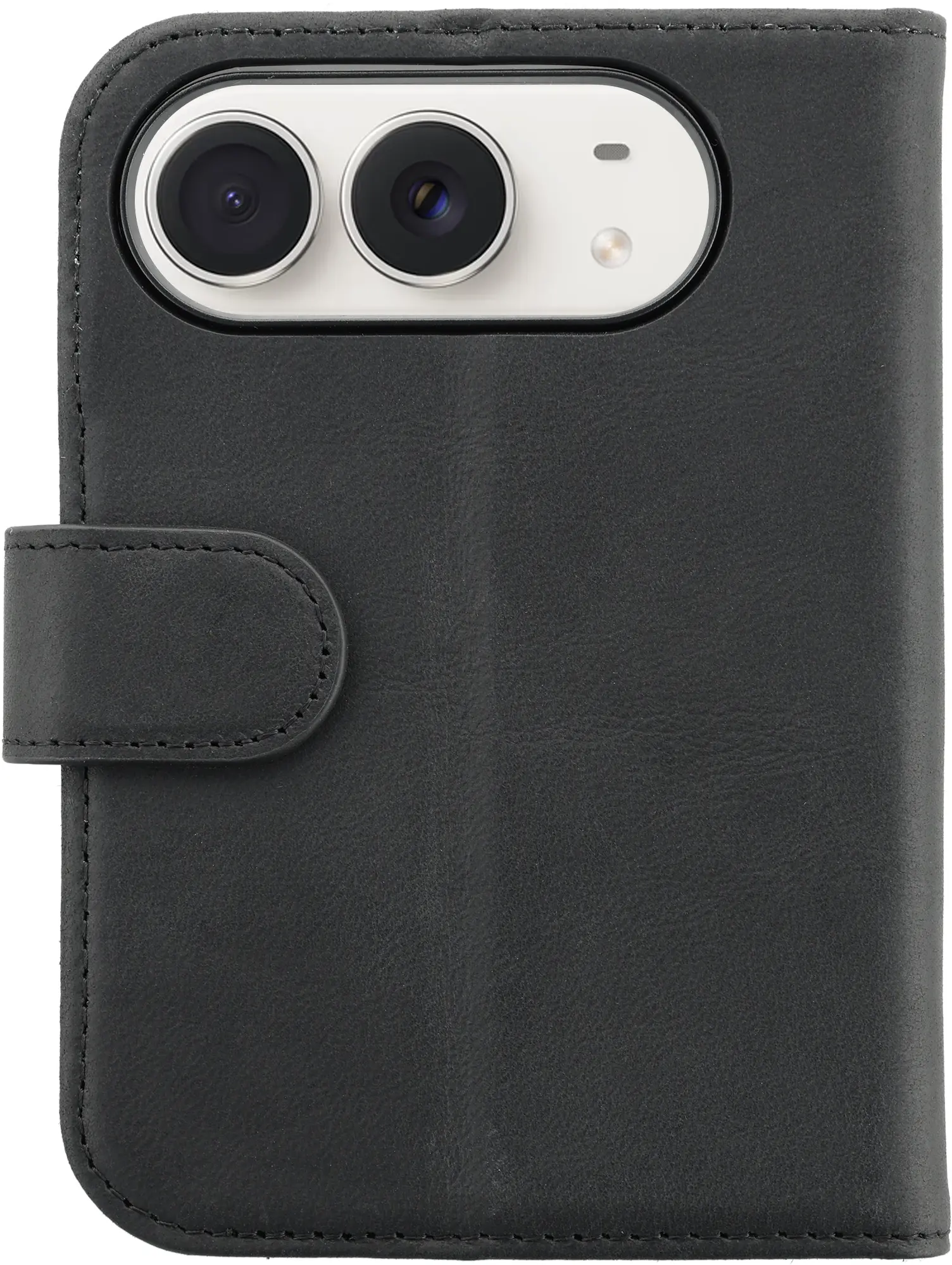 Rosso Deluxe Apple iPhone Duo Hoesje Echt Leer Book Case Zwart afbeelding 10