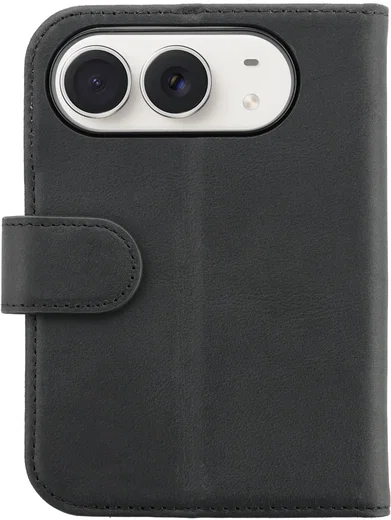 Rosso Deluxe Apple iPhone Duo Hoesje Echt Leer Book Case Zwart afbeelding 10