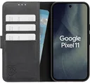 Rosso Deluxe Google Pixel 11 Hoesje Echt Leer Book Case Zwart