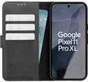 Rosso Deluxe Google Pixel 11 Pro XL Hoesje Echt Leer Book Case Zwart