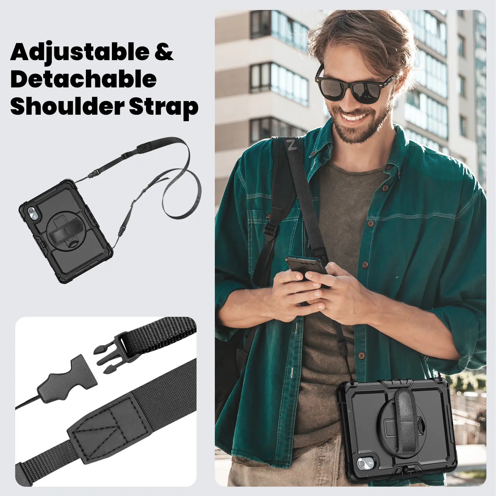 Lenovo Idea Tab / K11 Gen 2 Hoes met Screen Protector en Handriem Zwart afbeelding 11