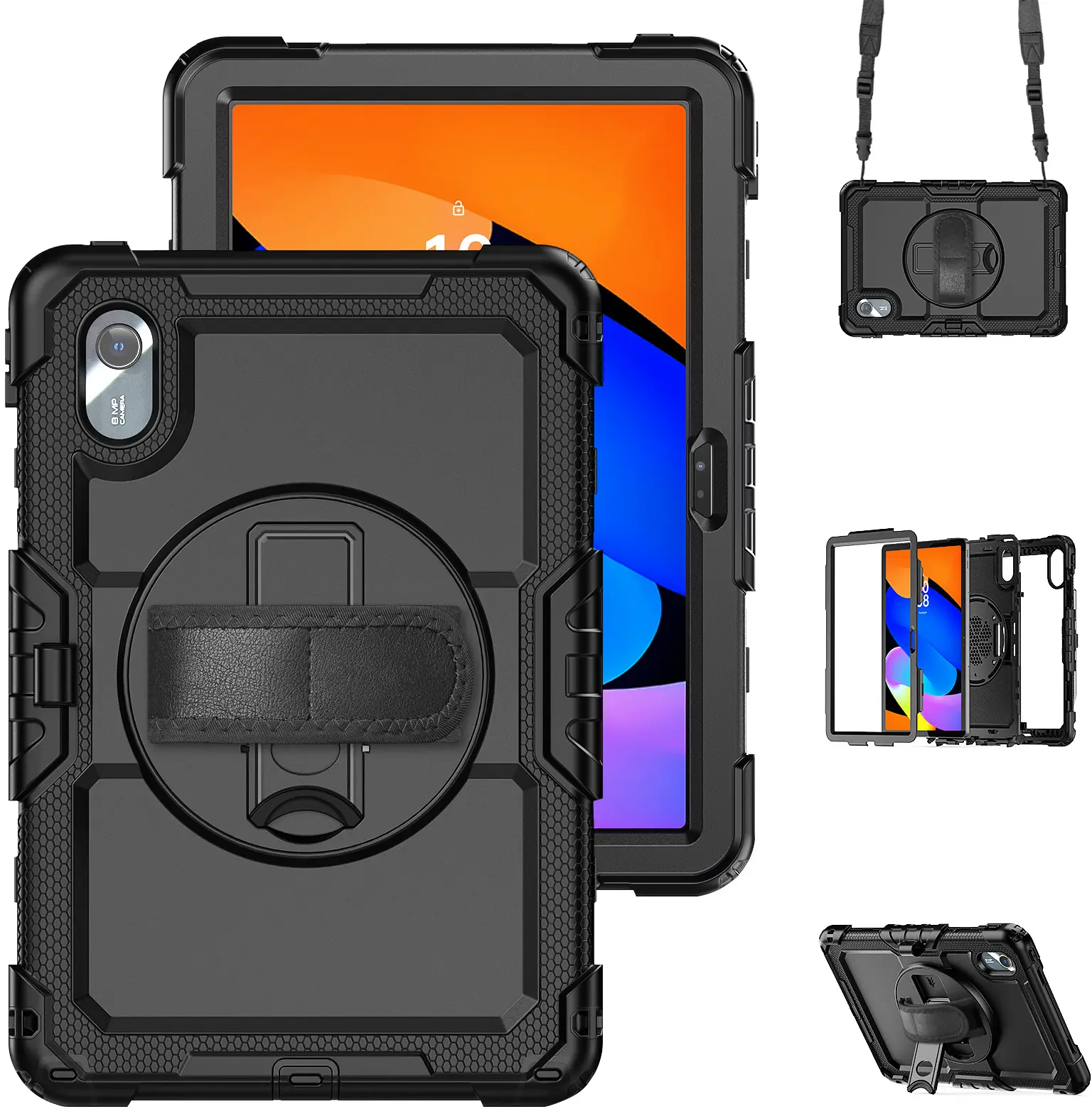 Lenovo Idea Tab / K11 Gen 2 Hoes met Screen Protector en Handriem Zwart afbeelding 13
