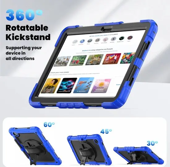 Lenovo Idea Tab / K11 Gen 2 Hoes met Screen Protector en Handriem Blauw afbeelding 7