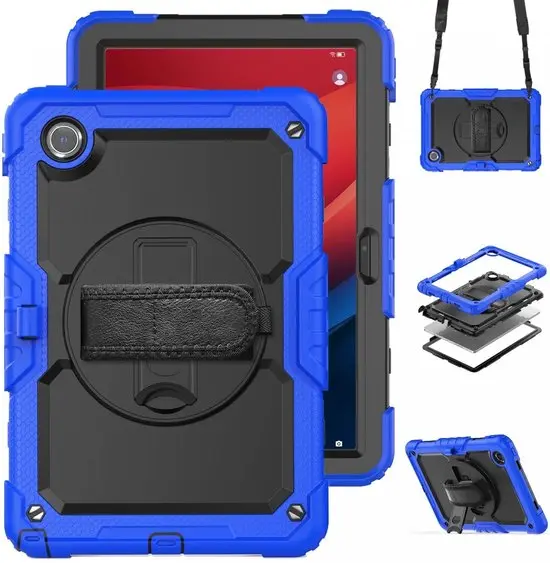 Lenovo Idea Tab / K11 Gen 2 Hoes met Screen Protector en Handriem Blauw afbeelding 4