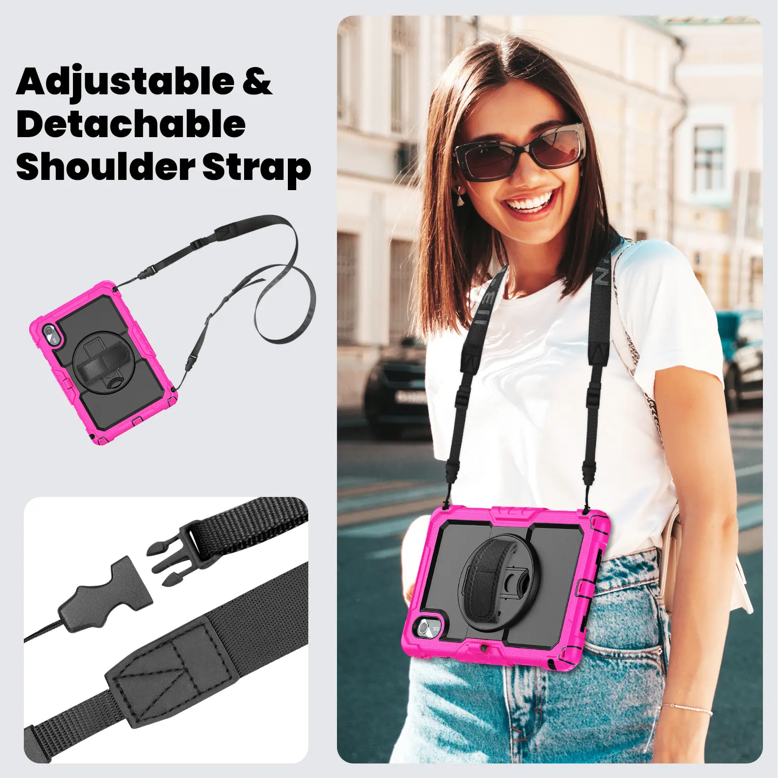 Lenovo Idea Tab / K11 Gen 2 Hoes met Screen Protector en Handriem Roze afbeelding 13