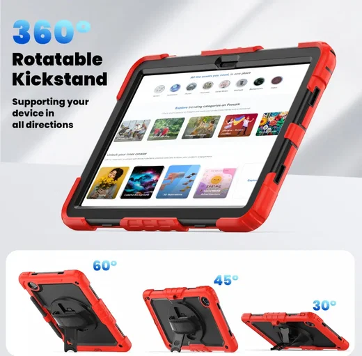 Lenovo Idea Tab / K11 Gen 2 Hoes met Screen Protector en Handriem Rood afbeelding 8