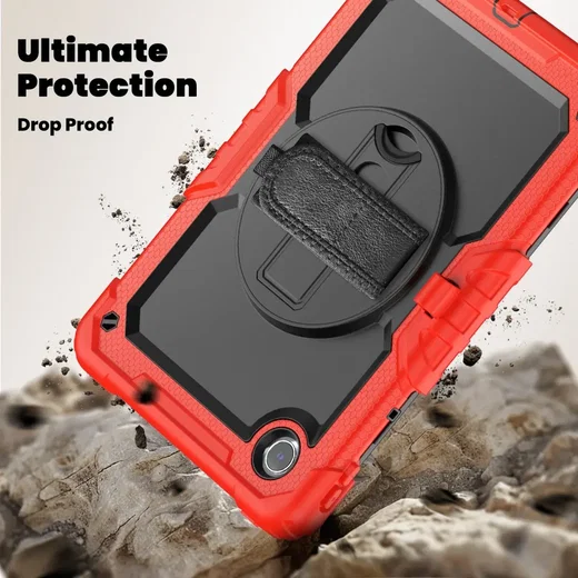 Lenovo Idea Tab / K11 Gen 2 Hoes met Screen Protector en Handriem Rood afbeelding 7