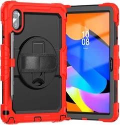 Lenovo Idea Tab / K11 Gen 2 Hoes met Screen Protector en Handriem Rood afbeelding