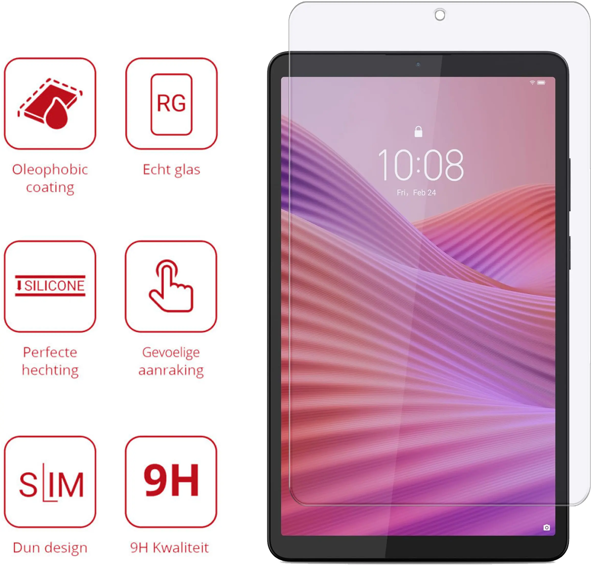 Rosso Lenovo Tab One 9H Tempered Glass Screen Protector afbeelding 2