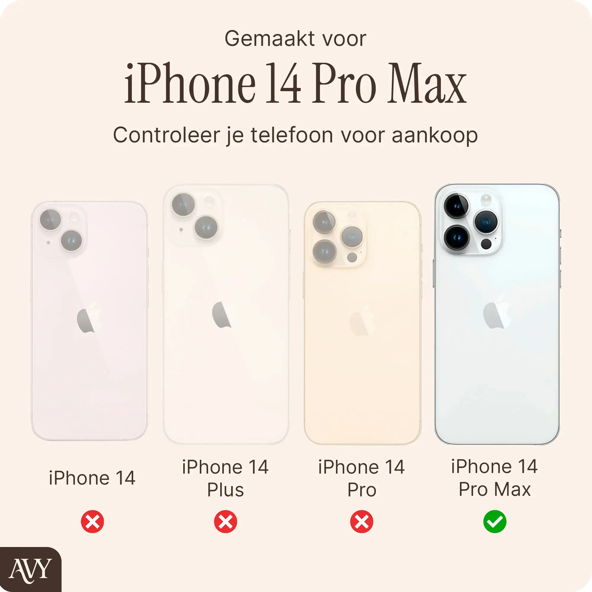AVY Apple iPhone 14 Pro Max - Essential Kit - Zwart - Rosario Gold Set afbeelding 5