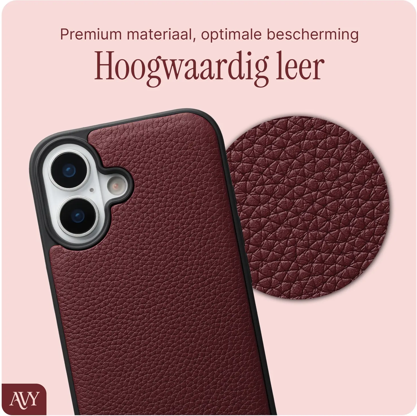 AVY Apple iPhone 16 - Essential Kit - Burgundy - Rocher Pink afbeelding 4