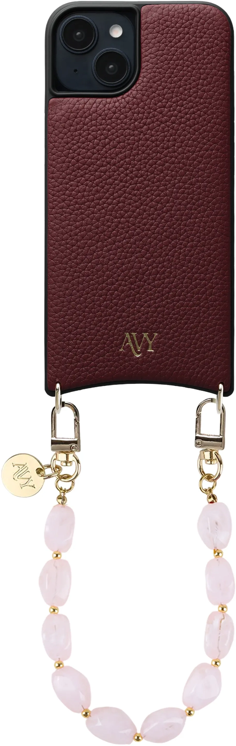 AVY Apple iPhone 15 - Essential Kit - Burgundy - Rocher Pink afbeelding 1