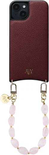 AVY Apple iPhone 15 - Essential Kit - Burgundy - Rocher Pink afbeelding 1