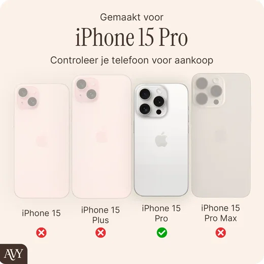 AVY Apple iPhone 15 Pro - Essential Kit - Burgundy - Rocher Pink afbeelding 3