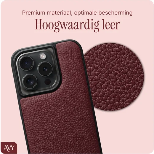 AVY Apple iPhone 15 Pro - Essential Kit - Burgundy - Rocher Pink afbeelding 4