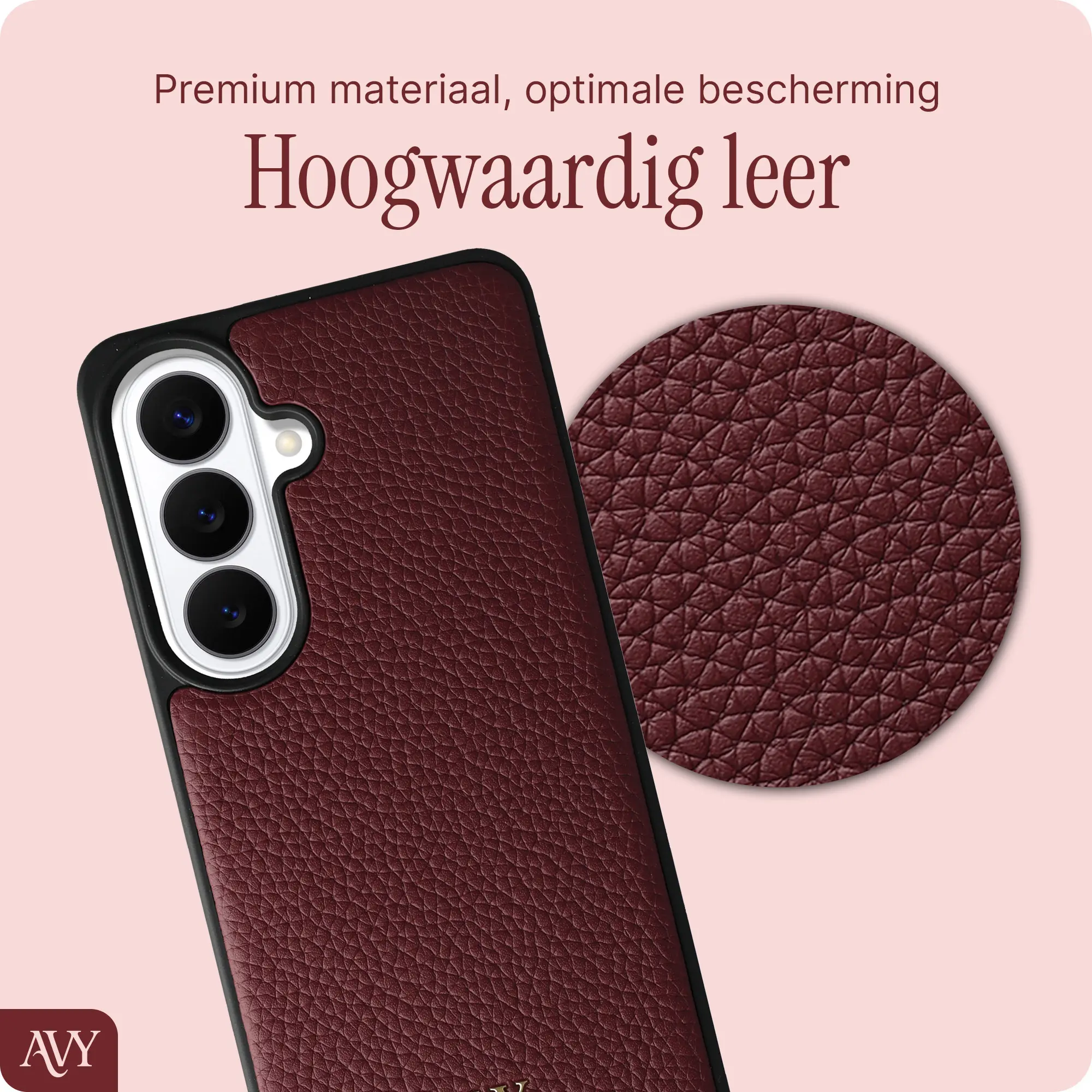 AVY Samsung Galaxy S26 - Essential Kit - Burgundy - Rocher Pink afbeelding 3