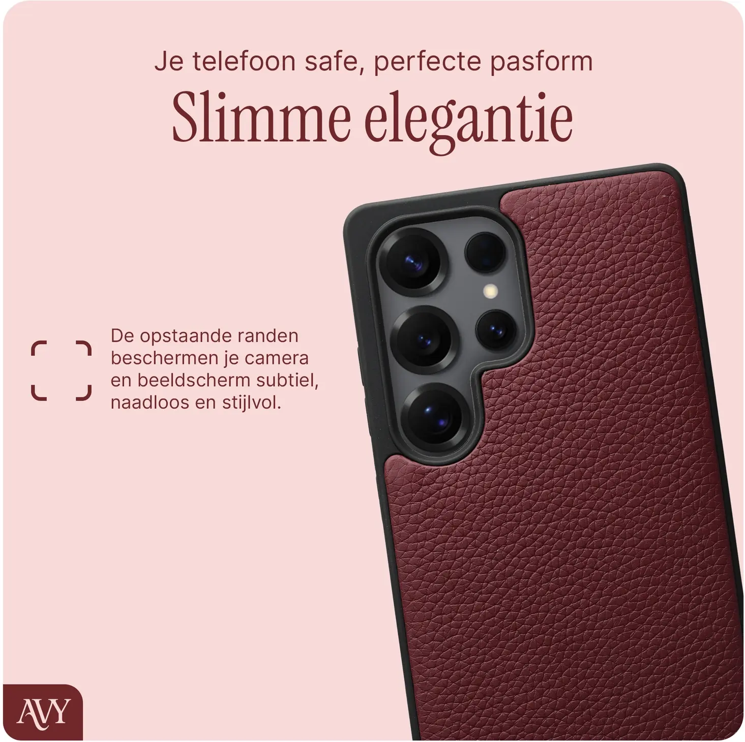 AVY Samsung Galaxy S25 Ultra - Essential Kit - Burgundy - Rocher Pink afbeelding 8