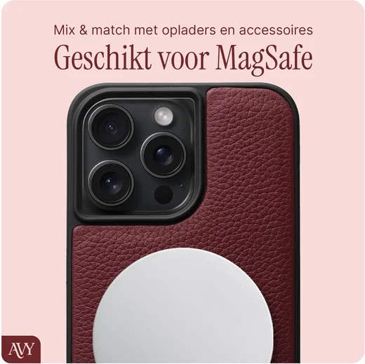 AVY Apple iPhone 15 Pro Max - Essential Kit - Burgundy - Rocher Pink afbeelding 5