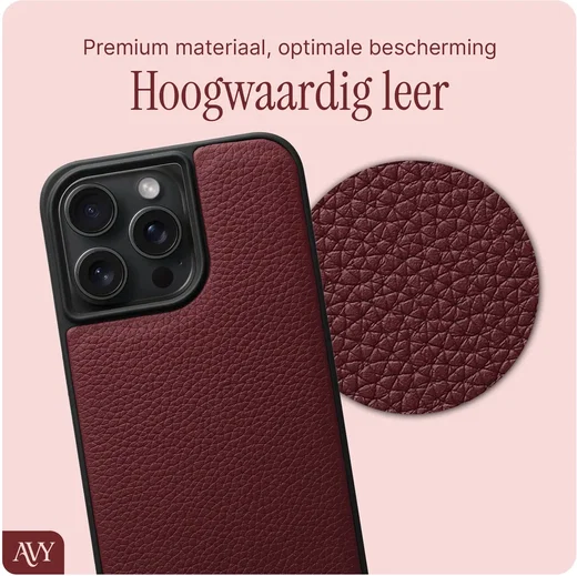 AVY Apple iPhone 14 Pro Max - Essential Kit - Burgundy - Rocher Pink afbeelding 3