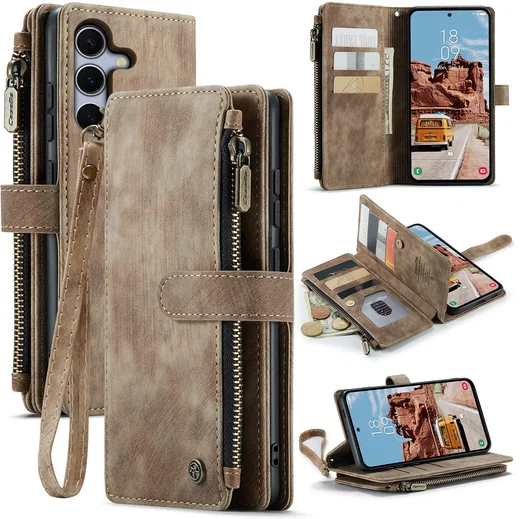CaseMe C30 Samsung Galaxy S26 FE Hoesje Pasjeshouder Book Case Bruin afbeelding 2